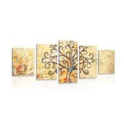 IMPRESSION SUR TOILE EN 5 PARTIES SYMBOLE DE L'ARBRE DE VIE - IMPRESSIONS SUR TOILE FENG SHUI - IMPRESSION SUR TOILE