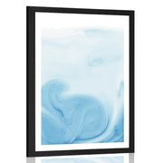 POSTER WITH MOUNT BEAUTIFUL BLUE ABSTRACTION - ABSTRACT AND PATTERNED - POSTERS