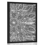 POSTER TEXTUR DES MANDALAS IN SCHWARZ-WEISS - FENG SHUI - POSTER