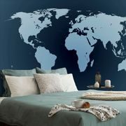 SELF ADHESIVE WALLPAPER WORLD MAP IN SHADES OF BLUE - SELF-ADHESIVE WALLPAPERS - WALLPAPERS