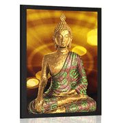 POSTER STATUIE LUI BUDDHA CU FUNDAL ABSTRACT - FENG SHUI - POSTERE