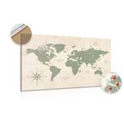 Picture on the cork of a decent world map