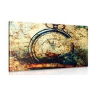 CANVAS PRINT ANTIQUE CLOCK - VINTAGE AND RETRO PICTURES - PICTURES