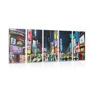 5-PIECE CANVAS PRINT COLORFUL NEW YORK CITY - PICTURES OF CITIES - PICTURES