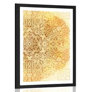POSTER WITH MOUNT GOLDEN ETHNIC MANDALA - FENG SHUI - POSTERS