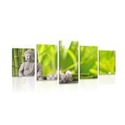 5-PIECE CANVAS PRINT HARMONIOUS BUDDHA - PICTURES FENG SHUI - PICTURES