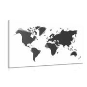Wandbild Abstrakte Weltkarte in Schwarz-Weiß