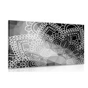 CANVAS PRINT MANDALA ELEMENTS IN BLACK AND WHITE - BLACK AND WHITE PICTURES - PICTURES