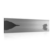 CANVAS PRINT SAILBOAT IN BLACK AND WHITE - BLACK AND WHITE PICTURES - PICTURES