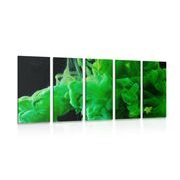 5-piece Canvas print flowing green colors
