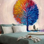 SELF ADHESIVE WALLPAPER COLORFUL WATERCOLOR TREE - SELF-ADHESIVE WALLPAPERS - WALLPAPERS