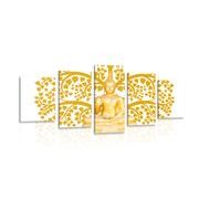 5-PIECE CANVAS PRINT BUDDHA WITH THE TREE OF LIFE - PICTURES FENG SHUI - PICTURES