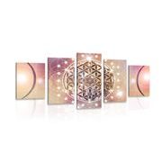 TABLEAU EN 5 PARTIES – MANDALA ENCHANTEUR - TABLEAUX - 🔥 VENTE TOTALE 🔥