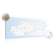 DECORATIVE PINBOARD MAP OF SLOVAKIA - PICTURES ON CORK - PICTURES