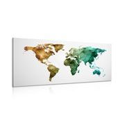 CANVAS PRINT COLORFUL POLYGONAL MAP OF THE WORLD - PICTURES OF MAPS - PICTURES