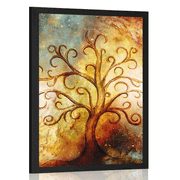 POSTER TREE OF LIFE WITH A SPACE ABSTRACTION - FENG SHUI - POSTERS