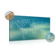 Tablou pe plută harta lumii stilizată