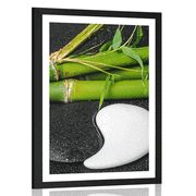 POSTER WITH MOUNT STONES IN THE SHAPE OF YIN AND YANG - FENG SHUI - POSTERS