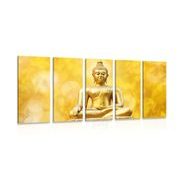 5-delna slika zlati kip Bude