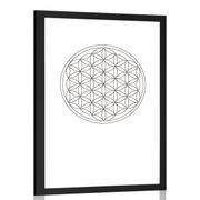 Poster with passepartout black and white Mandala