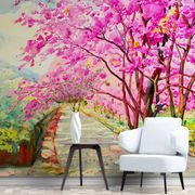 WALLPAPER HIMALAYAN CHERRY TREES - WALLPAPERS WITH IMITATION OF PAINTINGS - WALLPAPERS