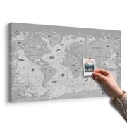 TABLOU PE PLUTĂ HARTA ÎN DESIGN ALB-NEGRU - TABLOURI PE PLUTĂ - TABLOURI