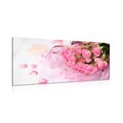 WANDBILD ROMANTISCHER ROSA ROSENSTRAUSS - STILLLEBEN-BILDER - BILDER