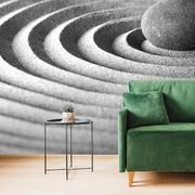 SELF ADHESIVE WALL MURAL BLACK AND WHITE RELAXATION STONE - SELF-ADHESIVE WALLPAPERS - WALLPAPERS