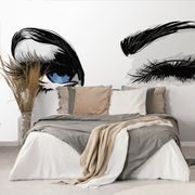 Wallpaper blinking female eyes