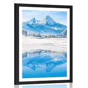 AFFICHE AVEC MONTURE PAYSAGE ENNEIGÉ DANS LES ALPES - NATURE - AFFICHES