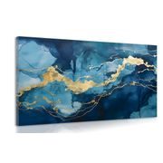 CANVAS PRINT BLUE MARBLE - MARBLE PICTURES - PICTURES