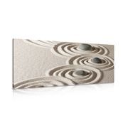 CANVAS PRINT ZEN STONES IN SANDY CIRCLES - PICTURES FENG SHUI - PICTURES