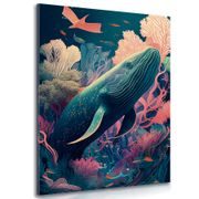 CANVAS PRINT SURREALISTIC WHALE - PICTURES UNDERWATER WORLD - PICTURES