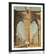 Plakát s paspartou most Manhattan v New Yorku