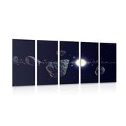 QUADRO IN 5 PARTI METEORITI - QUADRI DELLO SPAZIO E DELLE STELLE - QUADRI