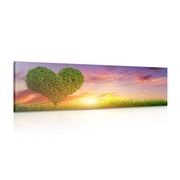 CANVAS PRINT HEART-SHAPED TREE IN A MEADOW - PICTURES LOVE - PICTURES