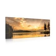 CANVAS PRINT REFLECTION OF A MOUNTAIN LAKE - PICTURES OF NATURE AND LANDSCAPE - PICTURES