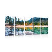 5-piece Canvas print lake in beautiful nature