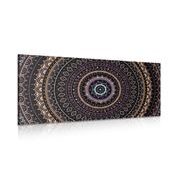CANVAS PRINT MANDALA WITH A SUN PATTERN IN SHADES OF PURPLE - PICTURES FENG SHUI - PICTURES