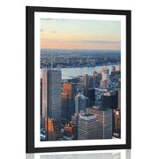 PLAKAT S PASPARTUOM PANORAMA GRADA NEW YORKA - GRADOVI - PLAKATI