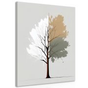 CANVAS PRINT MINIMALIST MULTICOLORED TREE - PICTURES OF TREES AND LEAVES - PICTURES