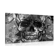 CANVAS PRINT SKULL IN BLACK AND WHITE - BLACK AND WHITE PICTURES - PICTURES