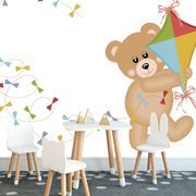 WALLPAPER TEDDY BEAR WITH A KITE - CHILDRENS WALLPAPERS - WALLPAPERS