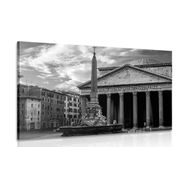 CANVAS PRINT ROMAN BASILICA IN BLACK AND WHITE - BLACK AND WHITE PICTURES - PICTURES