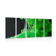 5-piece Canvas print green flowing colors