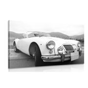 CANVAS PRINT LUXURY VINTAGE CAR IN BLACK AND WHITE - BLACK AND WHITE PICTURES - PICTURES