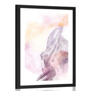 POSTER WITH MOUNT PASTEL SILHOUETTE OF A WOMAN - MOTIFS FROM OUR WORKSHOP - POSTERS