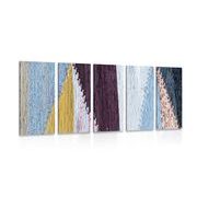 5-piece Canvas print texture of old fabric