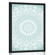 POSTER DETAIL MANDALA OF HARMONY ON A BLUE BACKGROUND - FENG SHUI - POSTERS