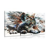 Canvas print wolf in watercolor design